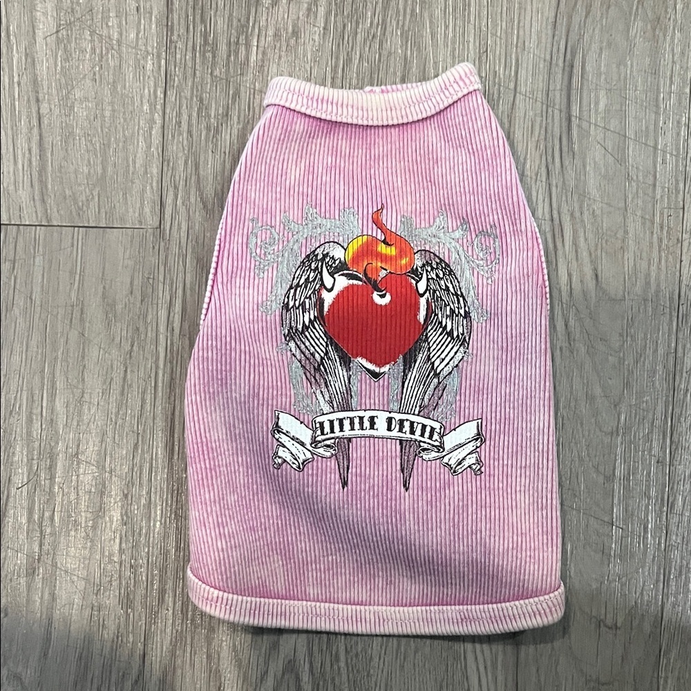 Pink 'Little Devil' Graphic Dog Tee